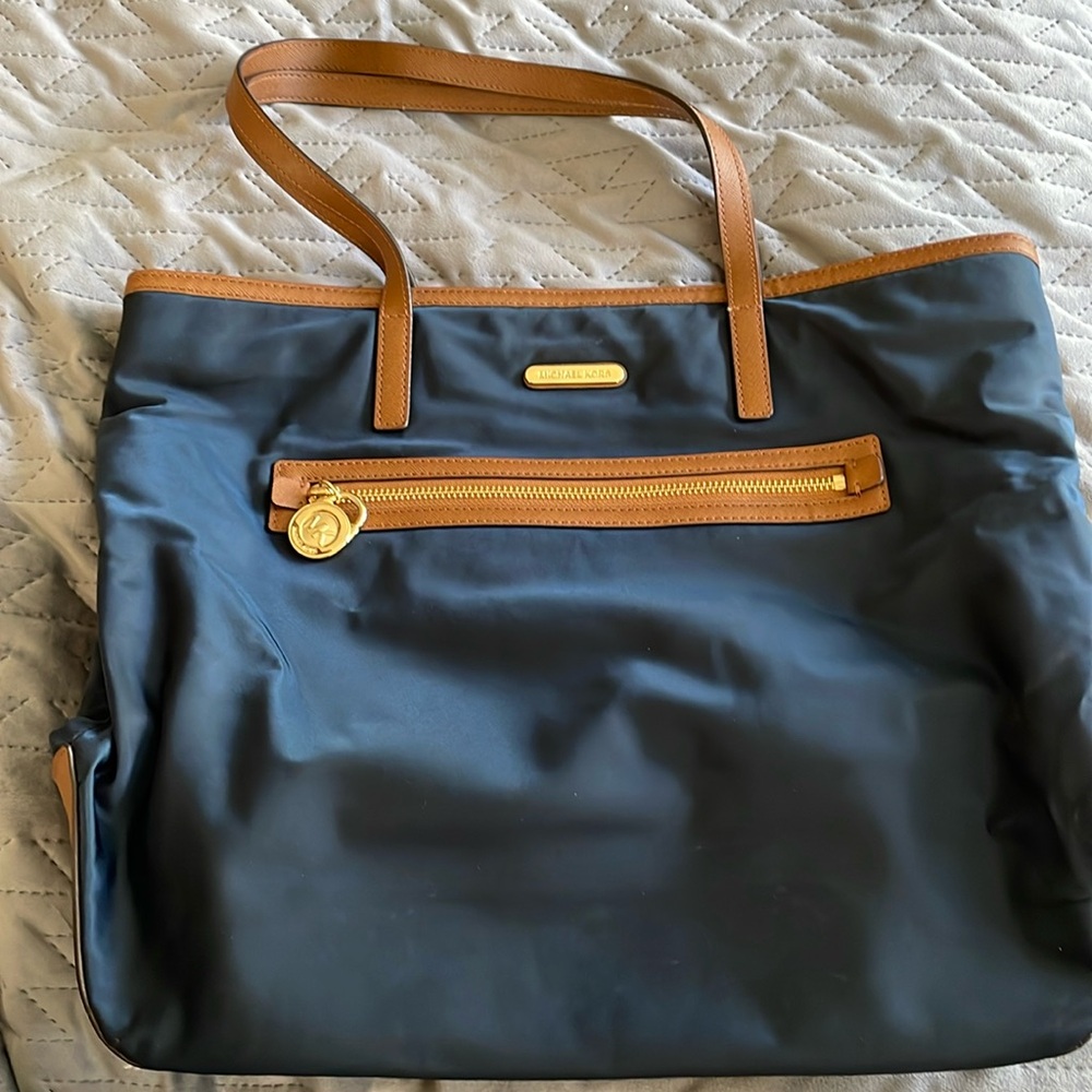 Michael Kors navy nylon tote bag 13.5 x 5 x 14.5